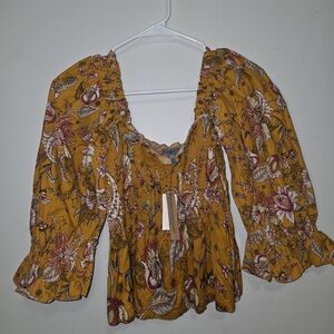 Floral Mustard Women's Top